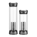 Großhandel Borosilikatglas-Filter-Wasserflasche mit Tee-Ei-Sublimationsglas-Wasserflasche mit Deckel
